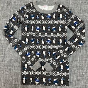 Hanna Andersson Cotton Long Sleeve Snow Penguin PJ Pajama Shirt Kids 14‎ 160cm